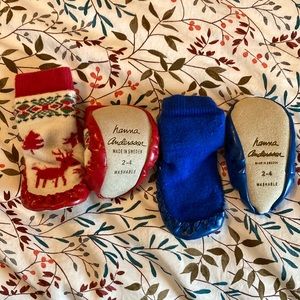 Hanna Anderson sock slippers toddler size 2-4